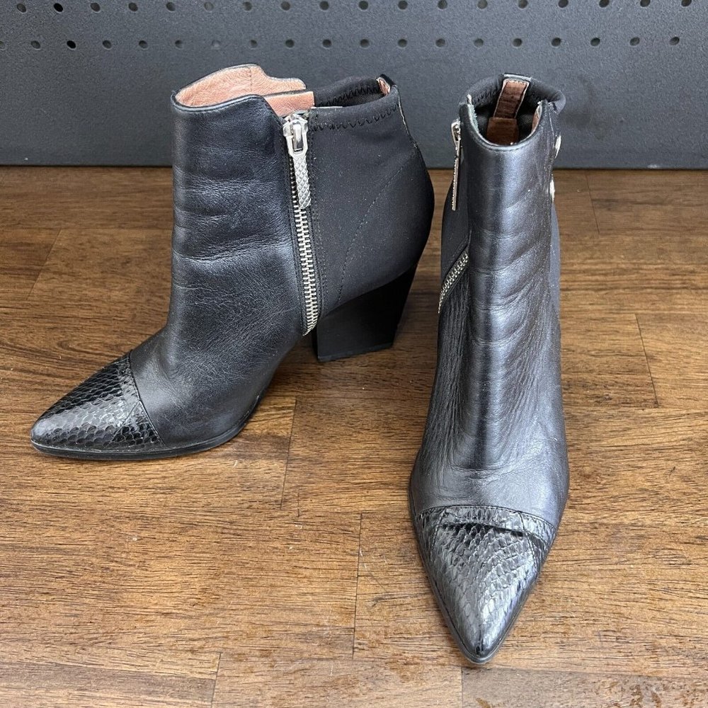 Donald J Pliner Vicson Black Leather Ankle‎ Boots Women’s Size 6M, VGUC